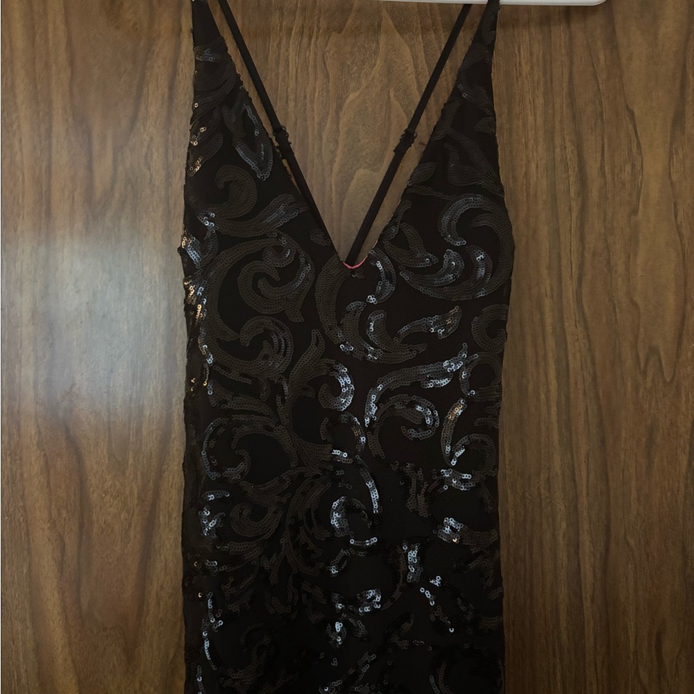 Stunning Black Sequin Maxi Prom Dress